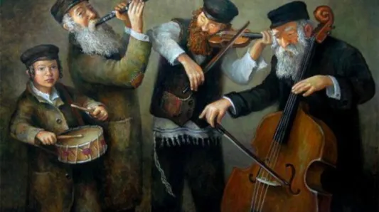 Klezmer glazba ima svoje korijene u aškenaskoj židovskoj tradiciji kao glazbeni žanr koji se svira na vjenčanjima i drugim svečanim događajima.